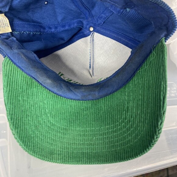 Seattle Seahawks Hat  Corduroy Green Blue NFL Retro Starline Vintage Snapback - Picture 10 of 14